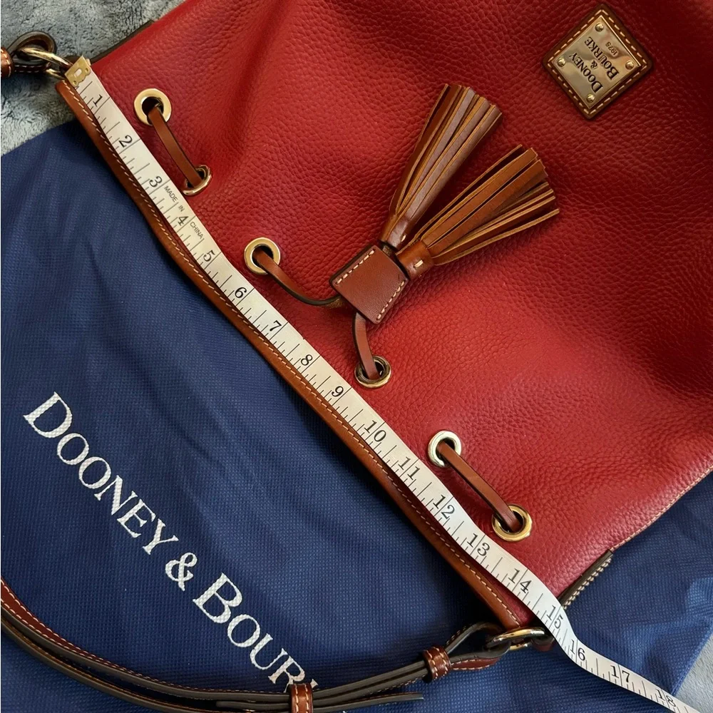 NWOT Dooney & Bourke Red Pebble Grain Leather Bucket Bag - Picture 12 of 15